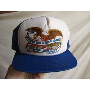 Vintage Men's Mesh Trucker Cap 2nd Amendment Right Bear Arms 1980's YA NWOT NEW